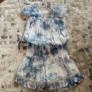 Bohemia by Skemo girls blue tie dye romper size large, 6x